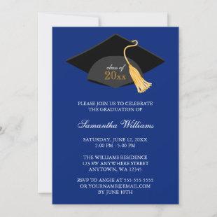 Blue Cap and Tassel Graduation Announcement