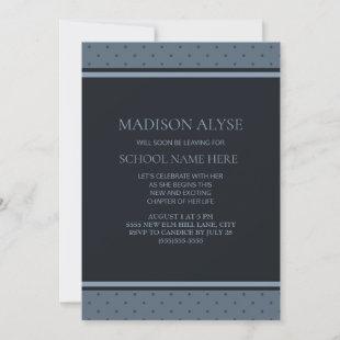 Blue Dots "Off To College" Party Invitation