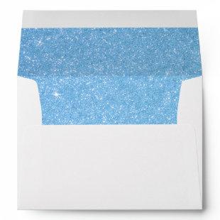 Blue Glitter Invitation Envelope
