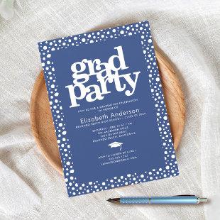 Blue grad party bold modern typography stylish invitation