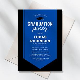Blue Graduate Stole Sash Graduation Party Invitation