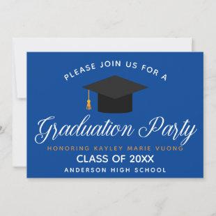 Blue Graduation Class of 2024 Custom School Party Invitation