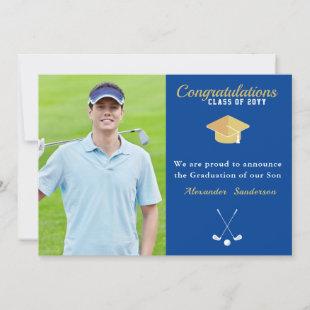 Blue Photo Golf Class of 2022 Graduation  Announcement