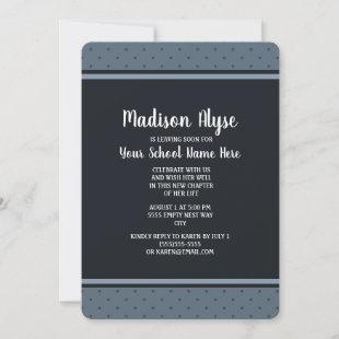 Blue Polka Dot College Trunk Party Invitation