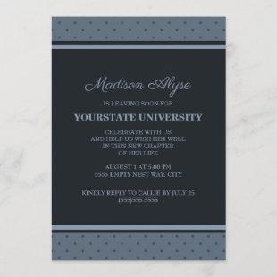Blue Polka Dots College Trunk Party Invitation