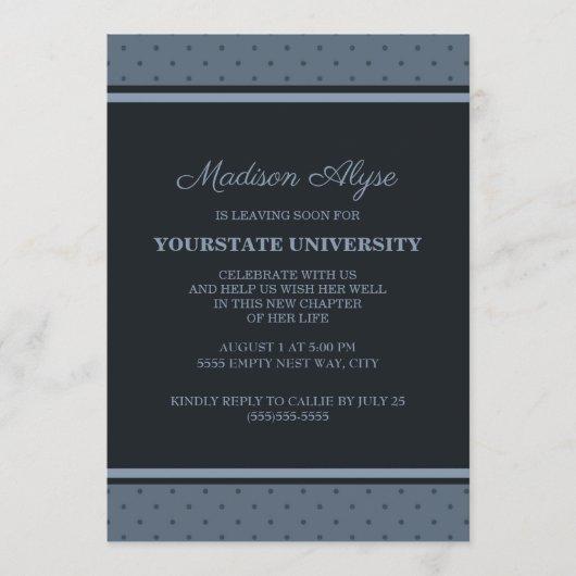 Blue Polka Dots College Trunk Party Invitation