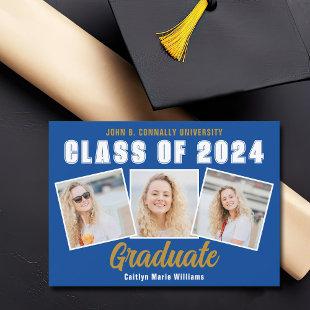 Blue Senior Photo Collage Class of 2024 Graduate Announcement