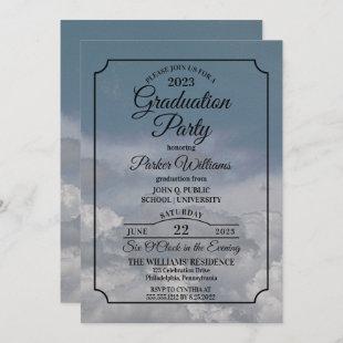 Blue Sky Above the Clouds Graduation Party Invitation