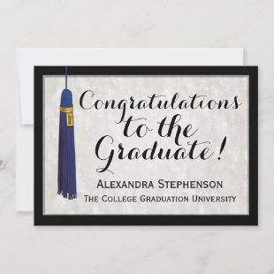 Blue Tassel Congratulations Graduate Graduation Invitation