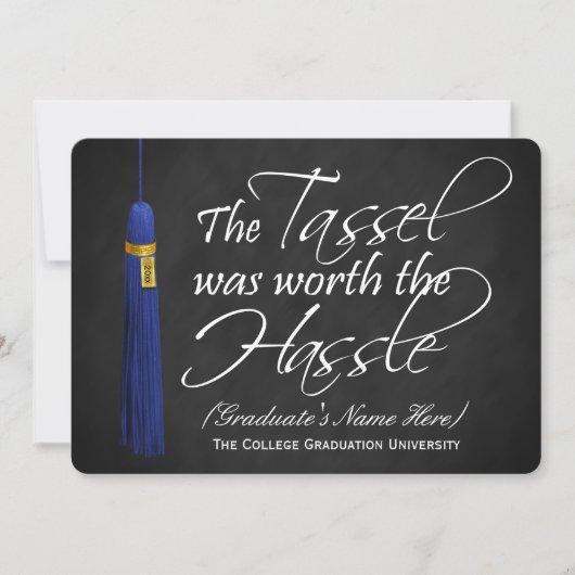 Blue Tassel Worth the Hassle College Graduation Invitation
