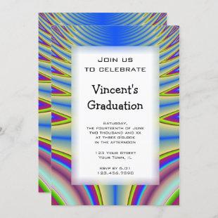 Blue Tie Dye Graduation Party Invitation