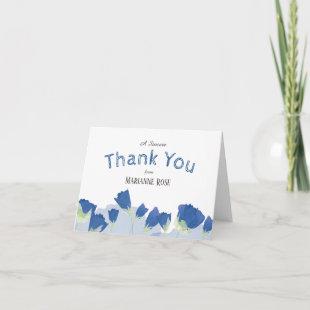 Blue Tulips Sweet 16 Thank You Card