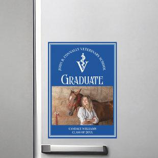 Blue Veterinary School Photo Graduation Magnet