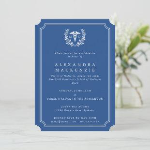 Blue/White MD Caduceus Graduation Invitation