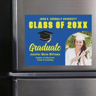 Blue Yellow Graduate Custom 2024 Graduation Magnet