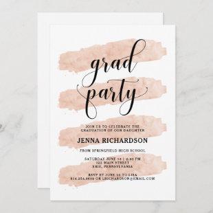 Blush Abstract Stripes | Graduation Party Invitation