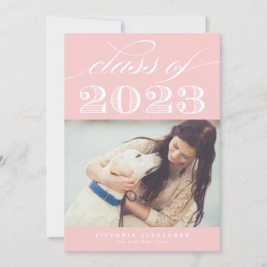 Blush Class of 2023 Classic Typography Graduation Invitation