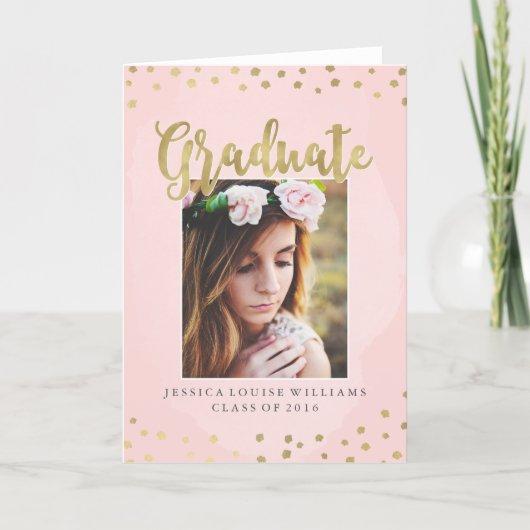 Blush Pink and Gold Luxury Graduation Announcement