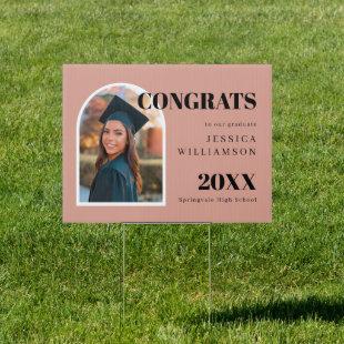 Blush Pink Arch Photo Congrats Graduation  Sign