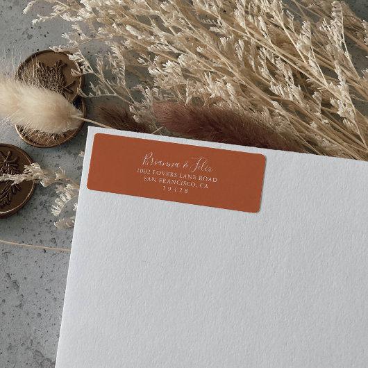 Boho Botanical Autumn Wedding Return Address Label
