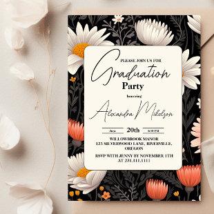 boho chic Floral Graduation Invitation