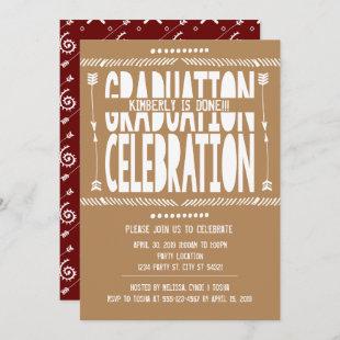 Boho Graduation Party Invitations