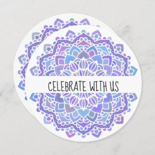 Boho Gypsy Purple Mandala Invitation
