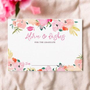 Boho pink garden floral advice wishes graduation enclosure card
