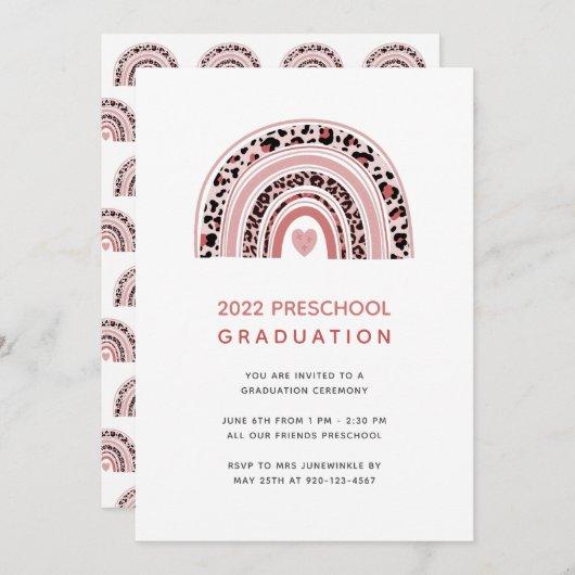 Boho Rainbow Preschool Graduation Invitation