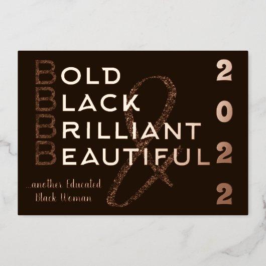 Bold, Black & Brilliant 2022 Graduation Invitation