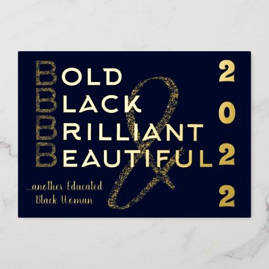 Bold, Black & Brilliant 2022 Graduation Invitation