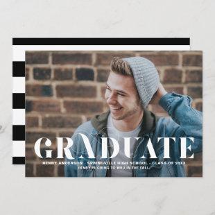 Bold Flourish Typography Photo Graduation Party Invitation