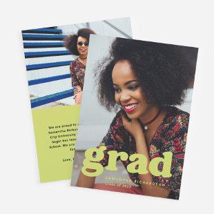 Bold Graduate | Modern Two Photo 2022 Graduation Invitation