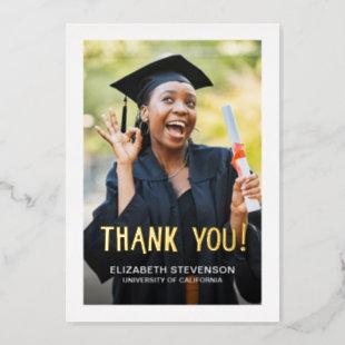 Bold modern Graduation thank you card