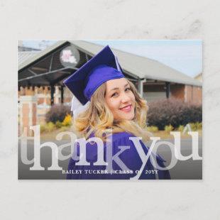 Bold Overlay Graduation Thank You Postcard