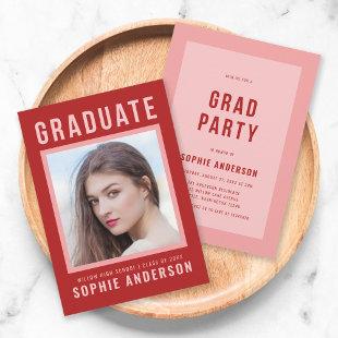 Bold Red Graduate Announcement and Grad Party