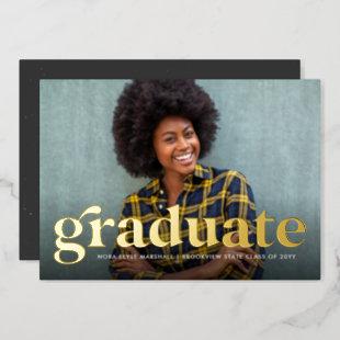 Bold retro graduate photo graduation announcement