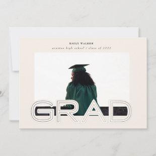 bold script graduation announcement photo card
