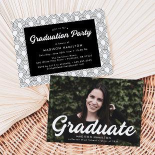 Bold Script Photo Graduation Party Invitation