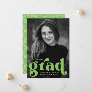 Bold Typography Lime Green Photo Graduation Announcement