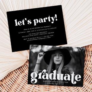 Bold Typography Photo Graduation Party Invitation