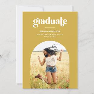 Bold Yellow Graduate Trendy Typography Graduation Invitation