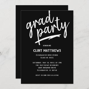 Boldly Brushed Grad Party Invitation