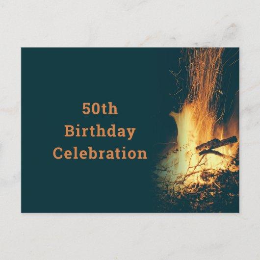 Bonfire Birthday Party Invitation Postcard