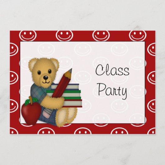 Book Bear Classroom Party Invitation