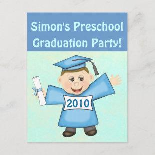 Boys Preschool / Kindergarten Graduation Party Invitation