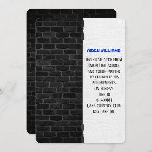 brick wall border for graduation party invitation