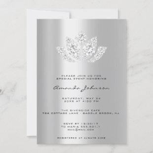 Bridal Wedding Lotus Mandala Crystal  Invitation