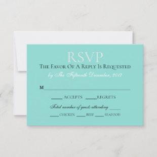 Bride & Co Wedding Suite Elegant Teal Blue RSVP Card