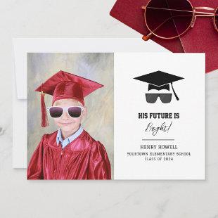 Bright Future Boy Photo Graduation Announcement